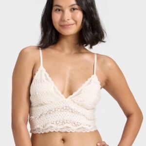 Wild Fable Women's Bubble Lace Cropped Cami